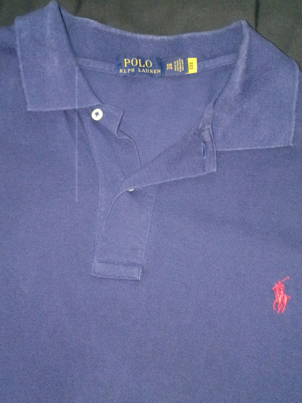 2-Polo by Ralph Lauren Men’s Navy Polo Shirt with Red Pony